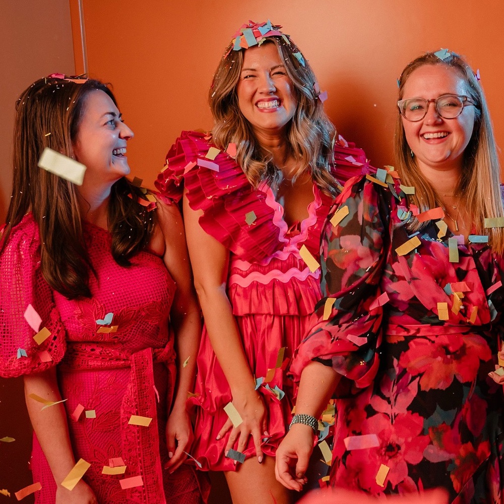 Red and Pink Ruffled Women's Dress - Picture 4 of 11
